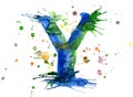 Watercolor paint - letter Y