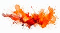 Watercolor paint splash. Orange color.