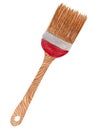 Watercolor paintbrush with wooden texture isolated on white background. For various products, artist, school, etc.