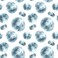 Watercolor painted abstract pattern with round spots illustration Monochrome gradient brush strokes. Royalty Free Stock Photo