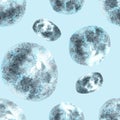 Watercolor painted abstract pattern with round spots illustration Monochrome gradient brush strokes. Royalty Free Stock Photo