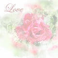 Watercolor painted beautiful stylized pink rose Royalty Free Stock Photo