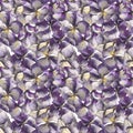 Watercolor floral seamless pattern. Hydrangea violet flowers.