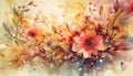 Watercolor painted flower bouquet celebrates vibrant spring elegance generated by AI