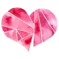 Watercolor painted heart