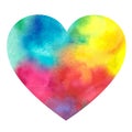 Watercolor painted heart on a white background Royalty Free Stock Photo