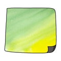 Ombre green and yellow watercolor painted notepad paper sheet