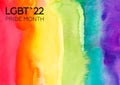 watercolor painted rainbow background with lgbt logo. Royalty Free Stock Photo