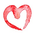 Watercolor painted red heart Royalty Free Stock Photo