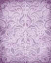 Watercolor painted symmetrical pattern background, elegant Victorian damask style wallpaper design in pretty pastel purple