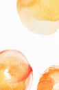 Watercolor painted texture with yellow, orange and red circles Royalty Free Stock Photo