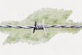 Sharp Barbed wire node watercolor painting Royalty Free Stock Photo
