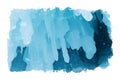Watercolor painting of blue ice stalactite on cliff in winter season, nature background, frozen ice image