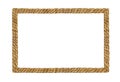 Watercolor painting of Brown Rope frame on white background Royalty Free Stock Photo