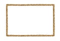 Watercolor painting of Brown Rope frame on white background Royalty Free Stock Photo