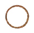 Watercolor painting of Brown Rope frame on white background Royalty Free Stock Photo