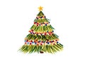 Watercolor painting Christmas tree, isolate on a white background Royalty Free Stock Photo
