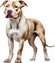 Cute Pitbull, a watercolor painting of a cute Pitbull. AI-Generated.