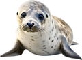 Watercolor painting of a cute Seal (Pinnipedia). AI-Generated.