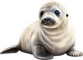 Watercolor painting of a cute Seal (Pinnipedia). AI-Generated.