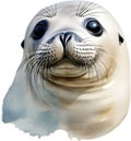 Watercolor painting of a cute Seal (Pinnipedia). AI-Generated.