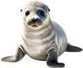 Watercolor painting of a cute Seal (Pinnipedia). AI-Generated.