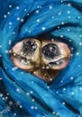 Watercolor painting depicting two funny dog ??noses Royalty Free Stock Photo