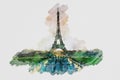 Paris Eiffel Tower watercolor painting Royalty Free Stock Photo