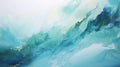 Mint Blue Waves: Abstract Painting With Fluid Transitions