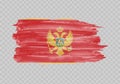 Watercolor painting flag of Montenegro