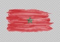 Watercolor painting flag of Morocco