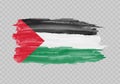 Watercolor painting flag of Palestine