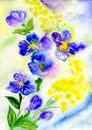 Watercolor painting of flowers