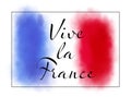 Watercolor painting of the french flag with text saying Vive Royalty Free Stock Photo