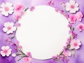 Watercolor painting happy circle flower fram