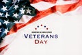 Watercolor painting Happy Veterans Day. American flags against a white background Royalty Free Stock Photo