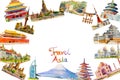 Watercolor painting illustration, landmark of Asia Royalty Free Stock Photo