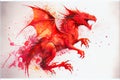 Red Dragon portrait Welsh flag Wales