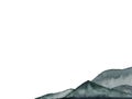 Watercolor ink landscape mountain fog . Traditional oriental. asia art style.isolated on a white background Royalty Free Stock Photo