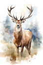 Watercolor painting of a majestic deer