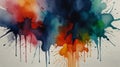 Watercolor Painting: A minimalist abstract painting featuring a single bold brushstroke, inviting viewers to interpret the
