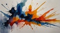 Watercolor Painting: A minimalist abstract painting featuring a single bold brushstroke, inviting viewers to interpret the