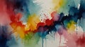 Watercolor Painting: A minimalist abstract painting featuring a single bold brushstroke, inviting viewers to interpret the