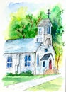 Church - a Watercolor Painting