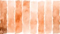 A watercolor painting palette featuring vertical stripes in shades of peach fuzz color. Modern trendy tone hue shade