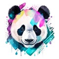 Watercolor painting of Panda, Clipart for Sublimation Printing, Panda Design Clipart, DTF DTG Printing, Panda head, Animal