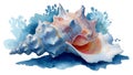 A watercolor painting of a seashell on a white background (ai generated) Royalty Free Stock Photo