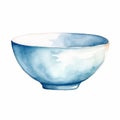 Watercolor Bowl Illustration In Traditional Japanese Style