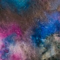 Watercolor painting space background, Abstract galaxy watercolor