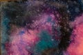 Watercolor painting space background, Abstract galaxy watercolor